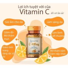 Viên Uống Đẹp Da, Ngừa Lão Hoá & Chống Thâm Nám PURITAN’S PRIDE C-1000mg with Bioflavonoids & Wild Rose Hips - 100 viên