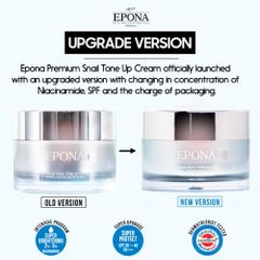 Kem Dưỡng Trắng Da, Nâng Tông Chiết Xuất Ốc Sên EPONA Premium Snail Tone Up Cream SPF 40/ PA++ 50ml