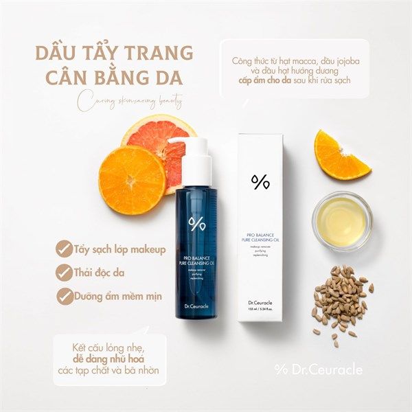 Dầu Tẩy Trang Thuần Chay Thải Độc & Cân Bằng Da Dr.Ceuracle Pro Balance Cleansing Oil 155ml