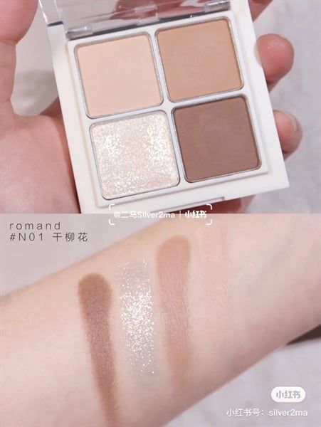 Bảng Phấn Mắt 4 Ô Romand Better Than Eyes Hanbok 6.5g - N01 Dry Willow Flower