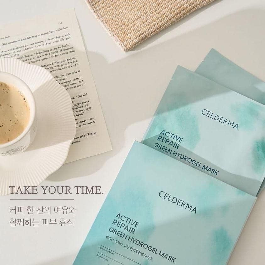 Mặt Nạ Tảo Xoắn Dạng Thạch Celderma Active Repair Green Hydrogel Mask