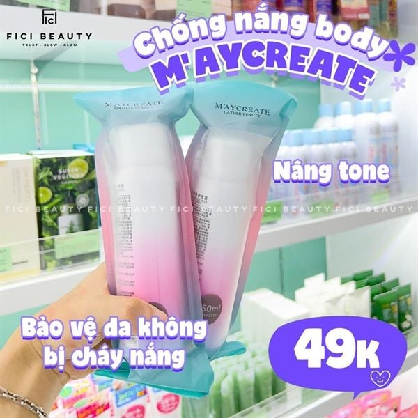 Xịt Chống Nắng Dưỡng Trắng Cơ Thể Maycreate Moisturizing 150ml