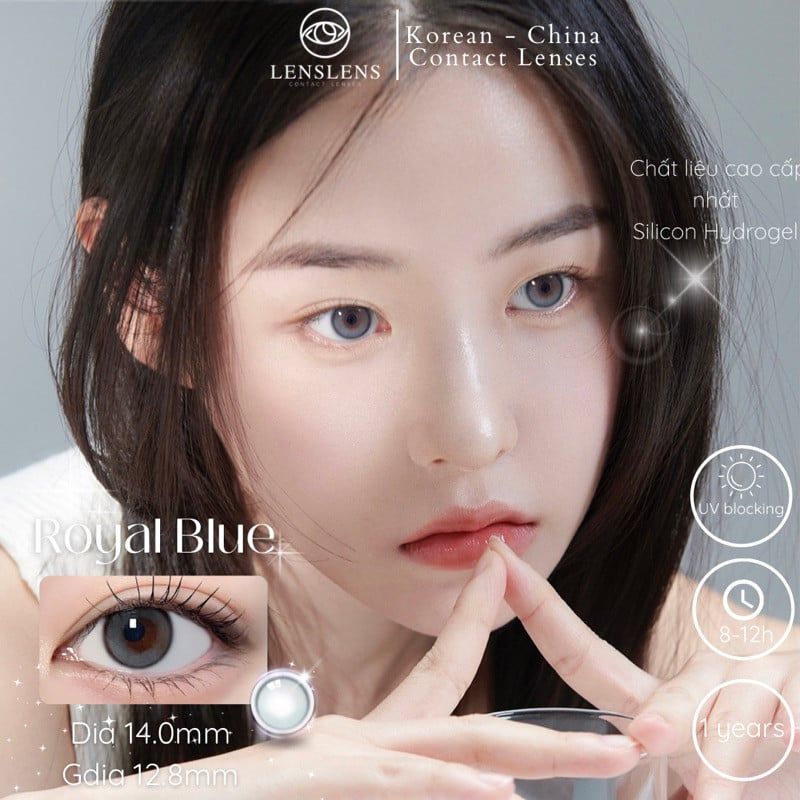 Lens Thời Trang DOUYIN (Cặp) - ROYAL BLUE 0-3 độ