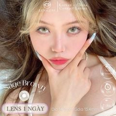 Lens 1 NGÀY Thời Trang DOUYIN (cặp) - SAGE BROWN 0-2 độ