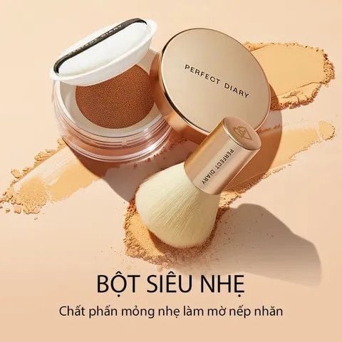 Phấn Phủ Dạng Bột Kiềm Dầu PERFECT DIARY Nắp Vàng 7g