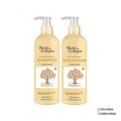 Bộ Dầu Gội Xả Phục Hồi Tóc Hư Tổn, Khô Xơ, Kích Thích Mọc Tóc BIOTIN & COLLAGEN 500ml - VÀNG (Dưỡng Tóc Siêu Mềm Mượt)