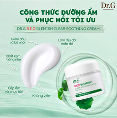 Kem Dưỡng Ẩm Làm Dịu Da, Phục Hồi & Giảm Đỏ Da Dr.G R.E.D Blemish Clear Soothing Cream 70ml