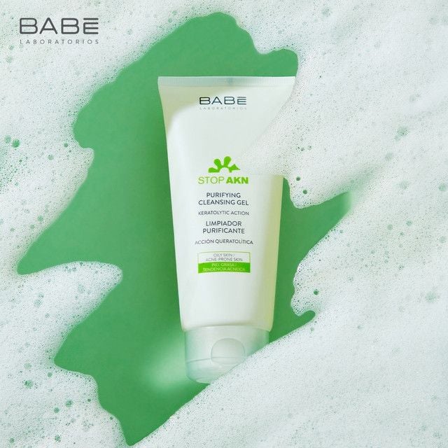 Sữa Rửa Mặt Cho Da Dầu Mụn BABE Laboratories Stop AKN Purifying Cleansing Gel