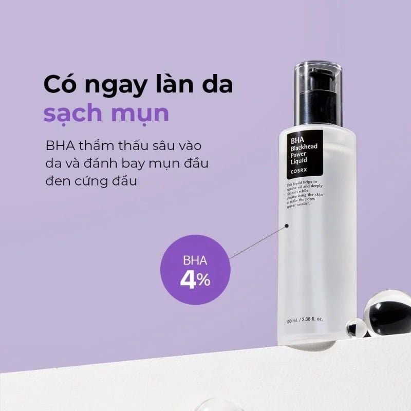 Tẩy Tế Bào Chết Hóa Học Trị Mụn Đầu Đen, Mụn Ẩn, Lỗ Chân Lông To Cosrx BHA Blackhead Power Liquid