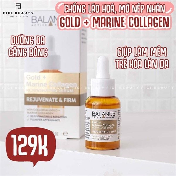 Tinh Chất Dưỡng Da Căng Bóng, Ngừa Lão Hóa Balance Active Formula Gold+ Marine Collagen Rejuvenating Serum 30ml