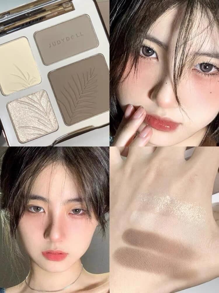 Bảng Tạo Khối/ Bắt Sáng JUDYDOLL 4 Ô Highlight & Contour