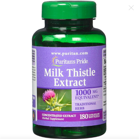Viên Uống Bổ Gan, Giải Độc Gan PURITAN'S PRIDE Milk Thistle Extract - 1000mg - 180 viên