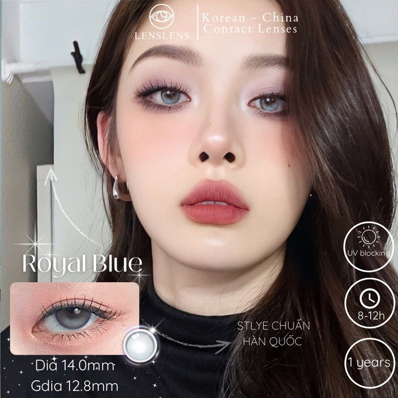 Lens Thời Trang DOUYIN (Cặp) - ROYAL BLUE 0-3 độ