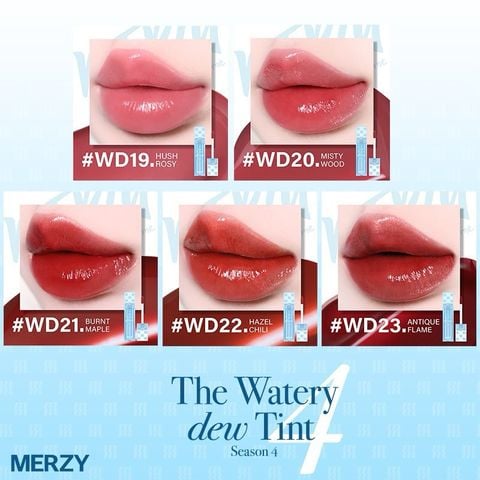 [New][NEW DEW] Son Tint Bóng Merzy Dạng Thạch, Bền Màu, Lâu Trôi Cho Đôi Môi Căng Mọng, Ẩm Mịn The Watery Dew Tint