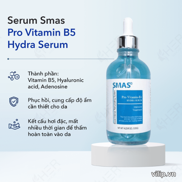 Tinh Chất Phục Hồi & Cấp Ẩm Smas Pro Vitamin B5 Hydra Serum 120ml