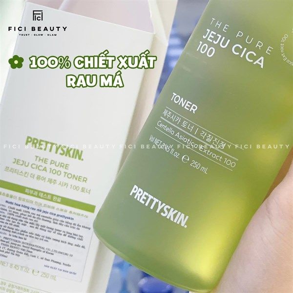 Nước Hoa Hồng Chiết Xuất Rau Má Dành cho Da Dầu Mụn Prettyskin The Pure Jeju Cica 100 Toner 250ml