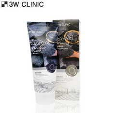 Sữa Rửa Mặt Chiết Xuất Than Hoạt Tính, Làm Sạch Sâu Bụi Bẩn, Bã Nhờn 3W Clinic Charcoal Cleansing Foam 100ml