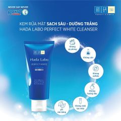 Sữa Rửa Mặt Dưỡng Trắng Da Hada Labo Perfect White Arbutin Cleanser 80g