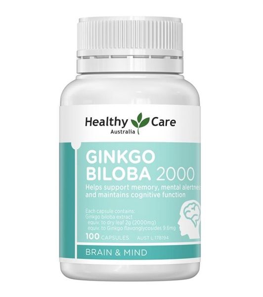 Viên Uống Tăng Cường Chức Năng Não & Tuần Hoàn Máu Healthy Care Ginkgo Biloba 2000mg - 100 viên