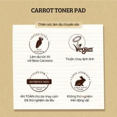 Bông Dưỡng Cấp Ẩm Chiết Xuất Cà Rốt Làm Dịu Mát Làn Da Carrot Carotene Calming Water Pad 250g (60 miếng)