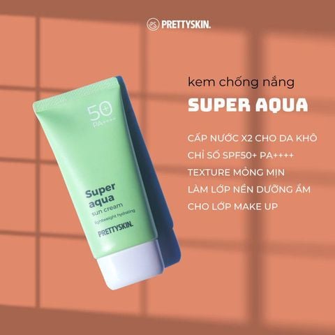 Kem Chống Nắng Cấp Nước, Tăng Cường Độ Ẩm Cho Da Prettyskin Super Aqua Suncream SPF 50+ PA++++ 70ml