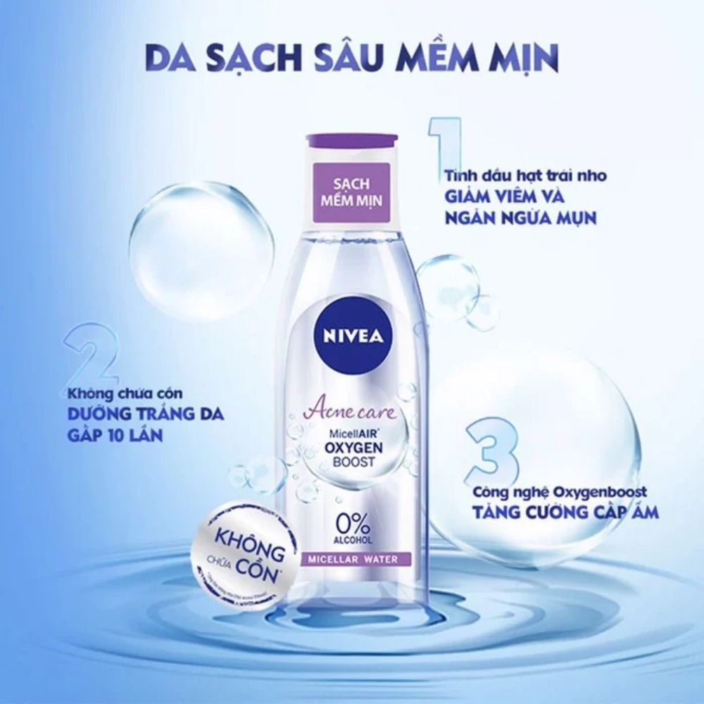 Nước tẩy trang Nivea MicellAIR Oxygen Boost 200ml