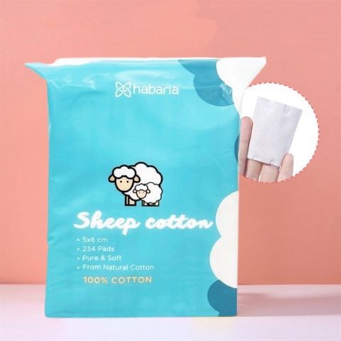 Bông Tẩy Trang 100% Cotton Dày Dặn Habaria Sheep Cotton - 234 Miếng