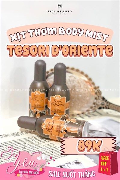 Xịt Thơm Nước Hoa Toàn Thân Dưỡng Ẩm Cơ Thể Tesori Hoa sen 100ml