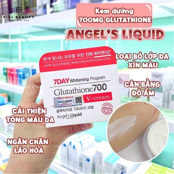 Kem Dưỡng Trắng Da, Mờ Thâm Nám Chỉ Trong 7 Ngày ANGEL'S LIQUID 7 Day Glutathione 700 V-Cream 50ml