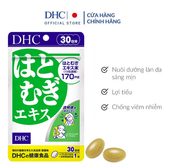 Viên Uống Trắng Da Từ Bột Ý Dĩ DHC Adlay Extract 30 viên-30 ngày