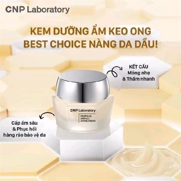 Kem Dưỡng CNP Chiết Xuất Keo Ong Phục Hồi Da Propolis Ampule Active Shot Cream 50ml