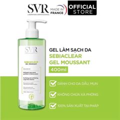 Sữa Rửa Mặt Dạng Gel Không Chứa Xà Phòng Dành Cho Da Dầu SVR Sebiaclear Gel Moussant