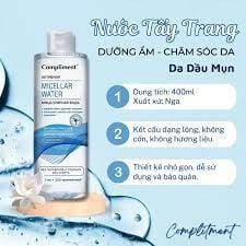 Nước Tẩy Trang Dành Cho Da Dầu Compliment Micellar Water Active 400ml