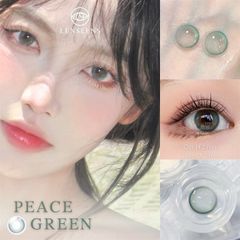 Lens Thời Trang DOUYIN (Cặp) - PEACE GREEN 0-3 độ