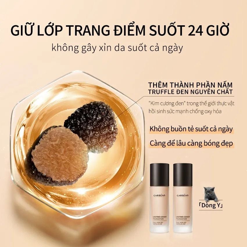 Kem Nền Carslan Dạng Lỏng Kiểm Soát Dầu Lâu Trôi Chống Thấm Nước Suốt 24h 30g