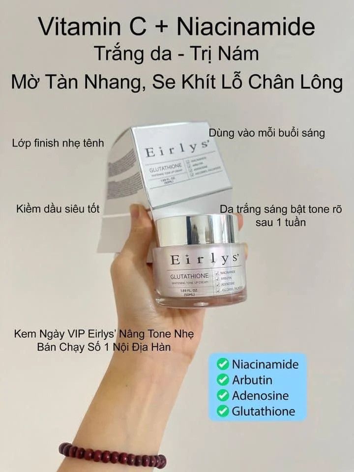 Kem dưỡng HỦY NÁM, Nâng tone dưỡng da trắng sáng Eirlys Hàn Quốc