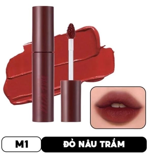 Son Kem Lì, Siêu Mịn Môi Merzy Bite The Beat Mellow Tint - M1 Mahogany - ĐỎ NÂU TRẦM