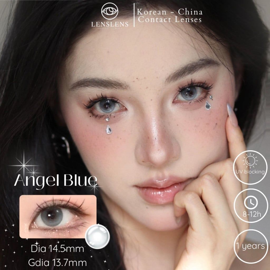 Lens Thời Trang DOUYIN (Cặp) - ANGEL BLUE 0-3 độ