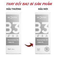 Serum B3 Dr.Ceutics Niacinamide 12% + NAG 5% Hỗ Trợ Làm Sáng Da, Kiềm Dầu, Se Khít Lỗ Chân Lông 30 ml
