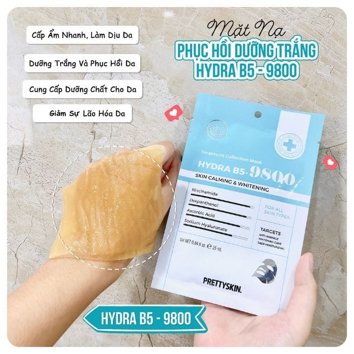 Mặt Nạ Phục Hồi Dưỡng Trắng Hydra B5-9800 PRETTYSKIN 25g