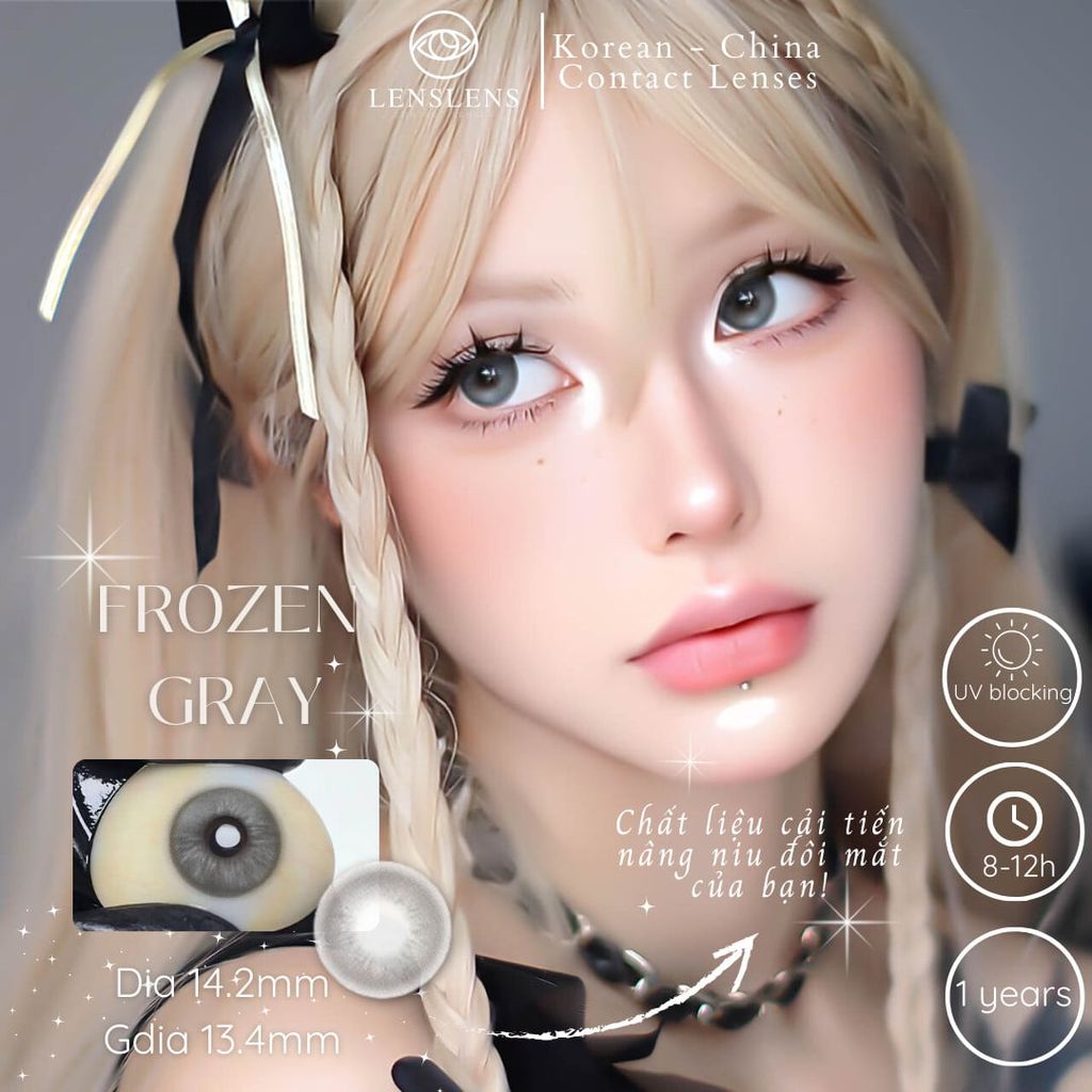 Lens Thời Trang DOUYIN ( 1 cặp) - FROZEN GRAY 0 độ