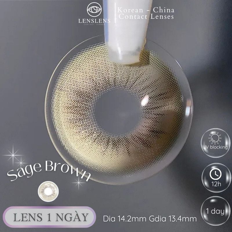 Lens 1 NGÀY Thời Trang DOUYIN (cặp) - SAGE BROWN 0-2 độ