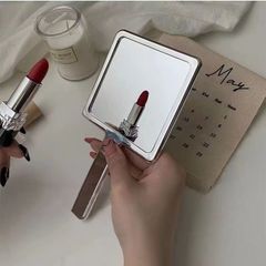 Gương Trang Điểm Cầm Tay Vuông Bạc
