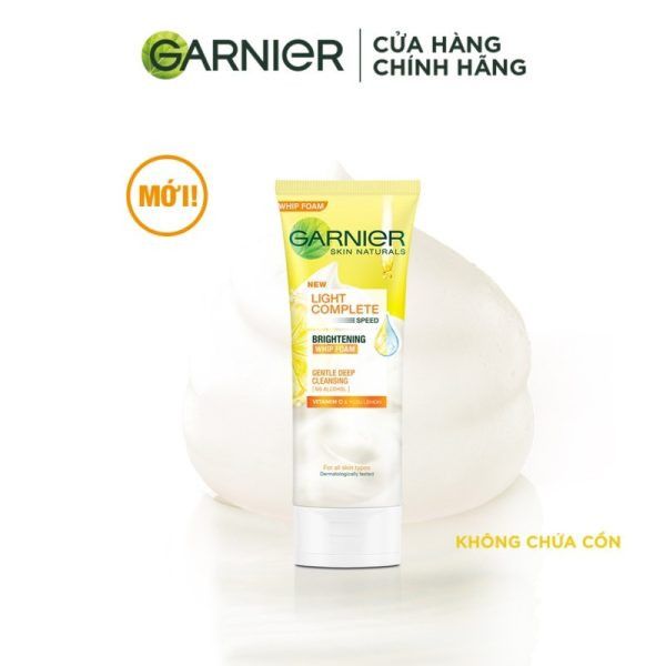 Sữa Rửa Mặt Garnier Tạo Bọt Dưỡng Sáng Làn Da Light Complete Vitamin C Whip Foam 50ml