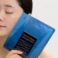 Mặt Nạ Thạch Celderma Marine Collagen Hydrogell Dưỡng Ẩm, Căng Bóng Da 30g ( Xanh )