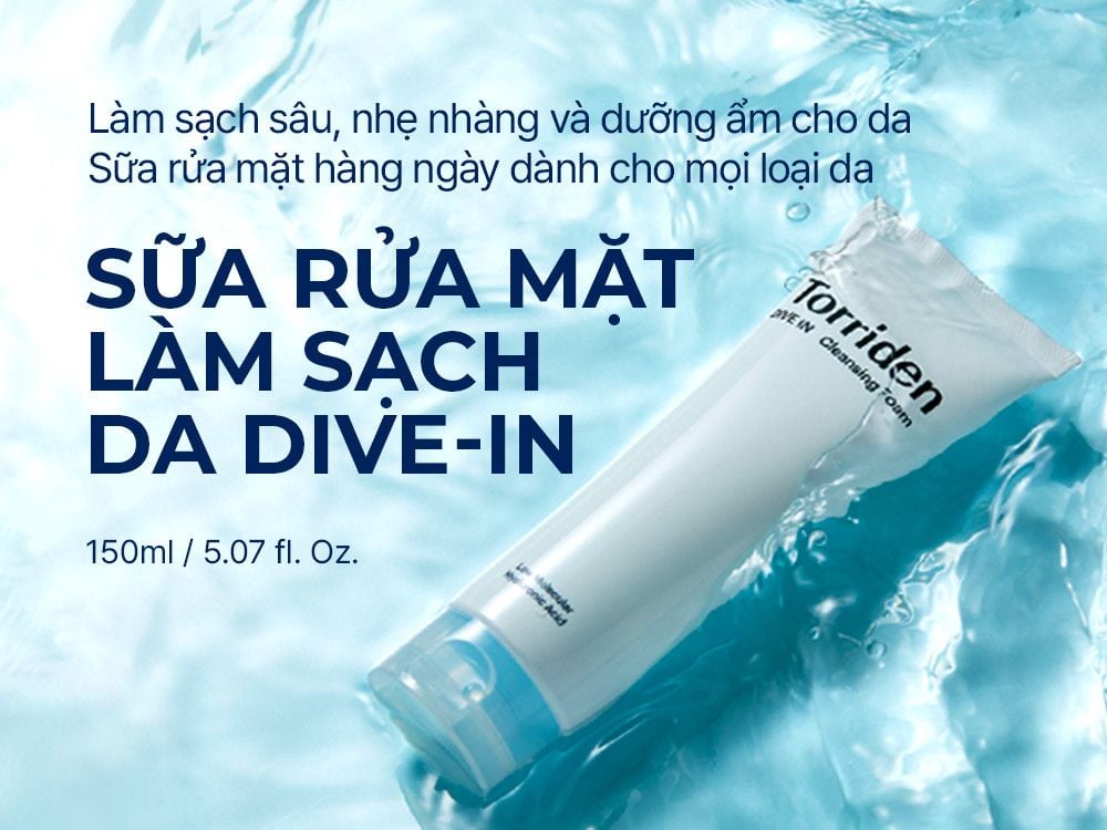 Sữa Rửa Mặt Torriden Tạo Bọt Dưỡng Ẩm Dal DIVE-IN Low Molecular Hyaluronic Acid Cleansing Foam 150ml
