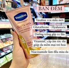 Sữa Dưỡng Thể Trắng Sáng Đều Màu Da Ban Đêm Vaseline Healthy Bright Gluta-Hya Serum Burst Lotion 300ml