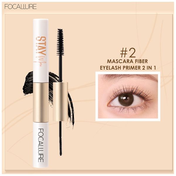 Mascara Kiêm Lót Dưỡng Dài Mi FOCALLURE Waterproof Lash Primer & Mascara 2-in-1 FA160-02