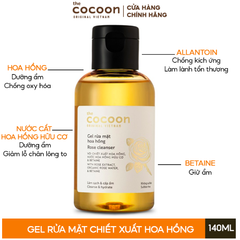 Sữa Rửa Mặt Dạng Gel Chiết Xuất Nước Hoa Hồng The Cocoon Rose Cleanser 140ml