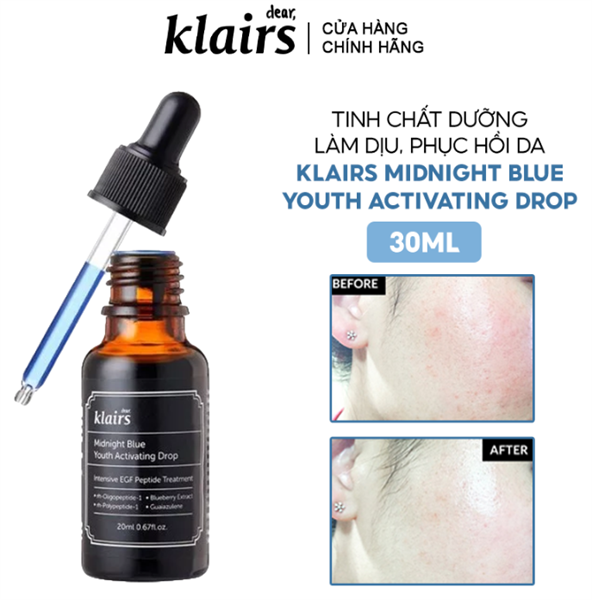 Tinh Chất Dưỡng Làm Dịu, Phục Hồi Da & Chống Lão Hóa Klairs Midnight Blue Youth Activating Drop 20ml